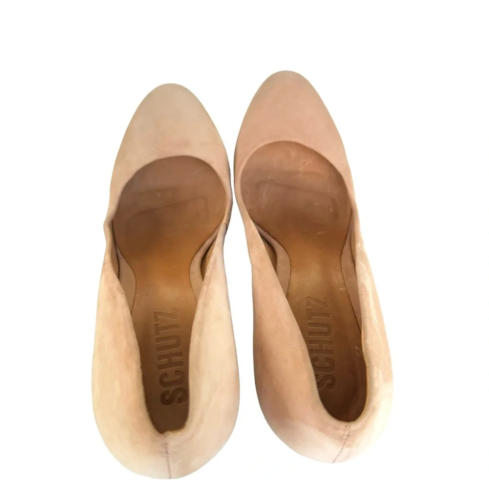 SCHUTZ Pumps Suede Leather Platform Heels